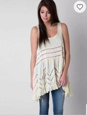 Free People Viola And Lace Trapeze Slip Dress Small
